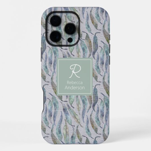 Aangepaste Eucalyptusbladeren iPhone Hoesje (Achterkant)