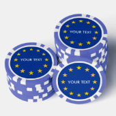 Aangepaste Europese Unie vlag poker chips voor Eur (Opstapeling)