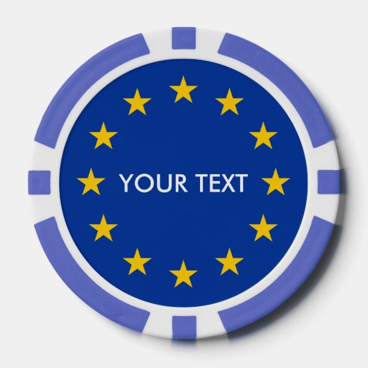 Aangepaste Europese Unie vlag poker chips voor Eur (Voorkant)