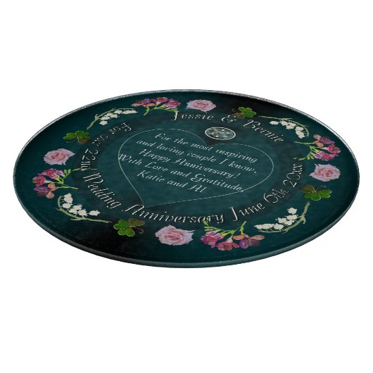 Aangepaste evenement Floral Heart Cutting Board Snijplank (Hoek)