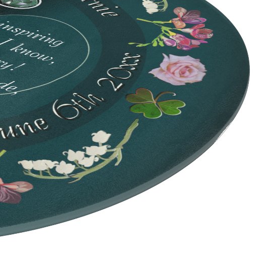 Aangepaste evenement Floral Heart Cutting Board Snijplank (Hoek)