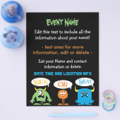 Aangepaste evenement Moppige Halloween Monsters Flyer (Enkel)