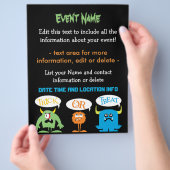 Aangepaste evenement Moppige Halloween Monsters Flyer (Hand)