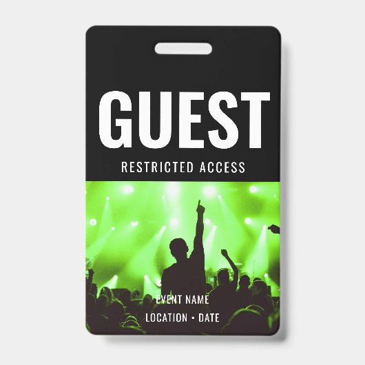 Aangepaste evenement- of concertnaam gast badge (Voorzijde)