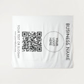 Aangepaste evenement seminar party logo tekst QR-c Wandkleed (Voorkant (horizontaal))