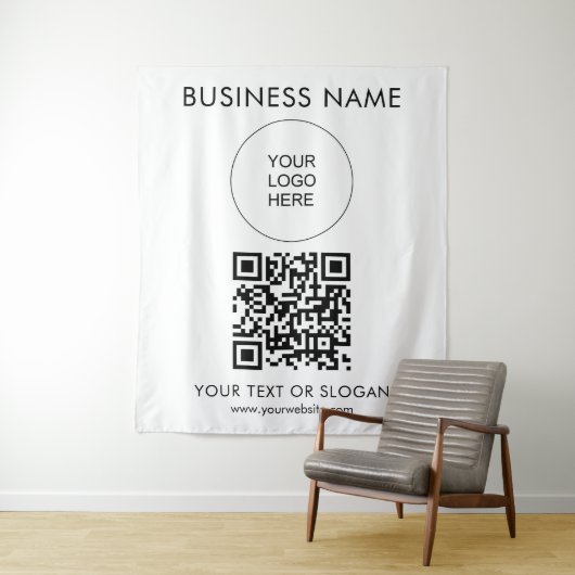 Aangepaste evenement seminar party logo tekst QR-c Wandkleed (In situ)