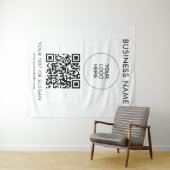 Aangepaste evenement seminar party logo tekst QR-c Wandkleed (In Situ (horizontaal))