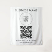 Aangepaste evenement seminar party logo tekst QR-c Wandkleed (Voorkant)