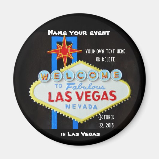 Aangepaste evenement voor Las Vegas Magneet (Voorkant)