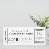 Aangepaste evenemententicket, Concert Fake Ticket, Kaart (Staand voorkant)