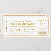 Aangepaste evenemententicket, Concert Fake Ticket, Kaart (Voorkant / Achterkant)