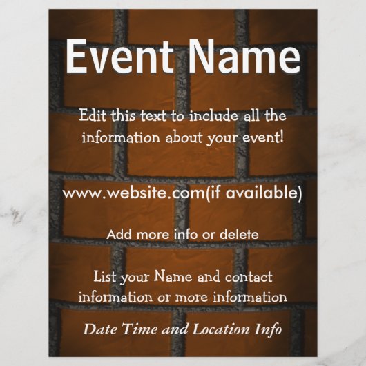 Aangepaste Event Brick Wall Flyer (Achterkant)