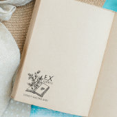 Aangepaste Ex Libris  Bloemenboek Rubberstempel