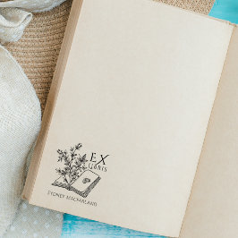Aangepaste Ex Libris Bloemenboek Rubberstempel