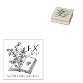 Aangepaste Ex Libris  Bloemenboek Rubberstempel (Gestempeld)
