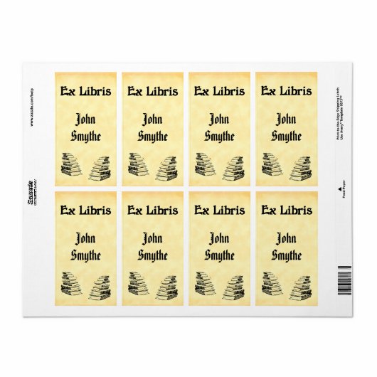 Aangepaste Ex Libris Boeken Labels (Full Sheet)