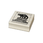 Aangepaste Ex Libris-boekenplaat, Vintage kattenbo Rubberstempel (Stempel)
