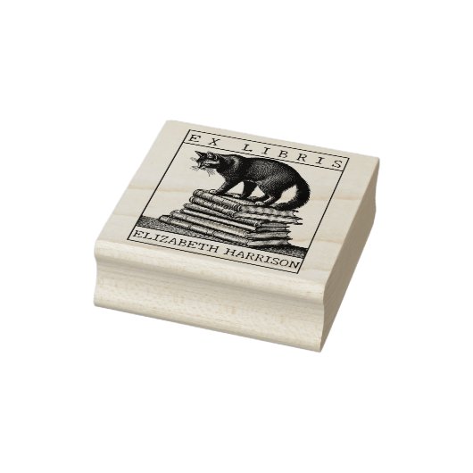 Aangepaste Ex Libris Boekplaat,  Kattenboek Rubberstempel (Stempel)