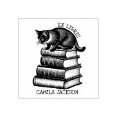 Aangepaste Ex Libris Boekplaat,  Kattenboek Rubberstempel (Afrduk)