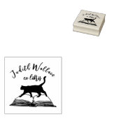 Aangepaste Ex Libris  Cat Library Boeken Rubberstempel (Gestempeld)