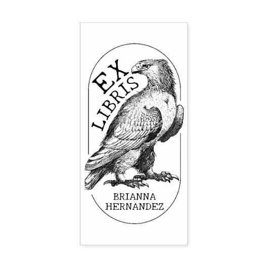Aangepaste Ex Libris Eagle, Boek Rubberstempel (Afrduk)