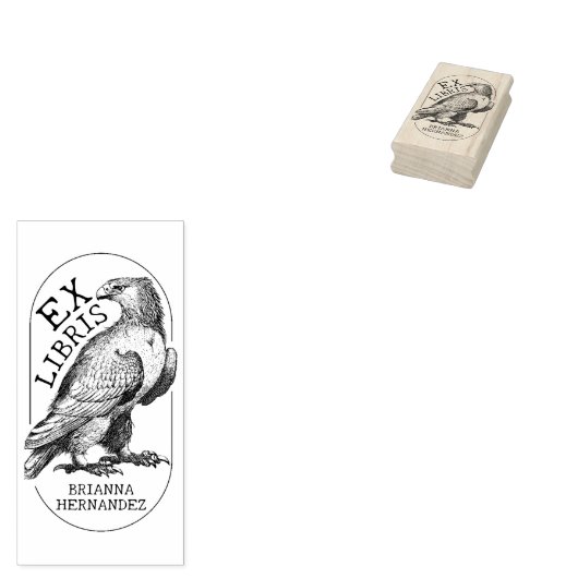Aangepaste Ex Libris  Eagle, Boek Rubberstempel (Gestempeld)