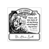 Aangepaste Ex Libris Elegant Shakespeare Quote Rubberstempel (Afrduk)