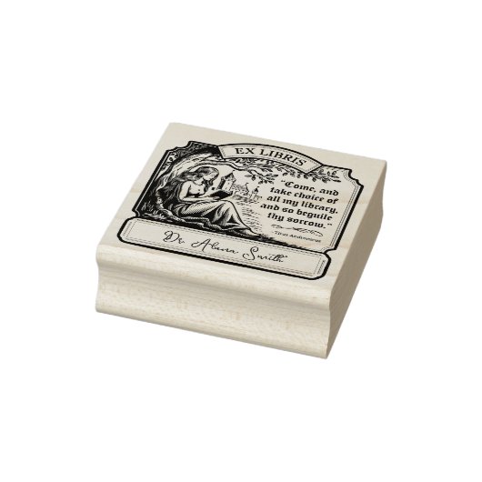 Aangepaste Ex Libris Elegant Shakespeare Quote Rubberstempel (Stempel)