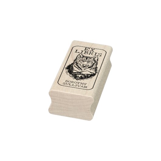 Aangepaste Ex Libris, Forest Wolf Bibliotheekboek  Rubberstempel (Stempel)