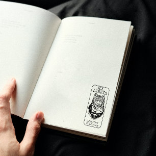 Aangepaste Ex Libris, Forest Wolf Bibliotheekboek Rubberstempel