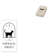Aangepaste ex libris | Magische Maan Sterren & Kat Rubberstempel (Gestempeld)
