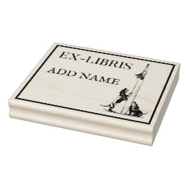 Aangepaste Ex-Libris Maple Wood Stamp Rubberstempel