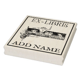 Aangepaste Ex-Libris Maple Wood Stamp Rubberstempel
