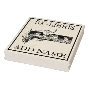 Aangepaste Ex-Libris Maple Wood Stamp Rubberstempel