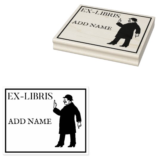 Aangepaste Ex-Libris Maple Wood Stamp Rubberstempel (Gestempeld)