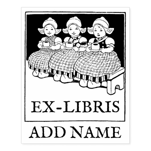 Aangepaste Ex-Libris Maple Wood Stamp Rubberstempel (Afrduk)