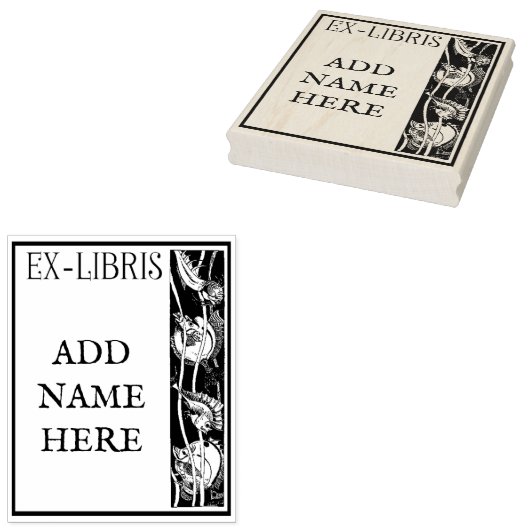 Aangepaste Ex-Libris Maple Wood Stamp Rubberstempel (Gestempeld)