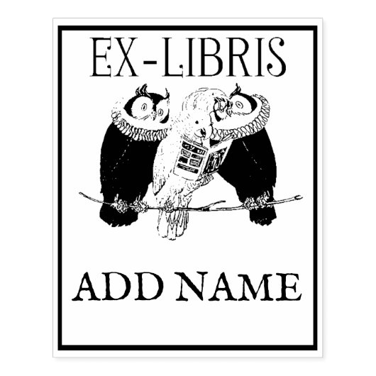 Aangepaste Ex-Libris Maple Wood Stamp Rubberstempel (Afrduk)