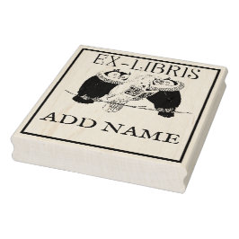 Aangepaste Ex-Libris Maple Wood Stamp Rubberstempel