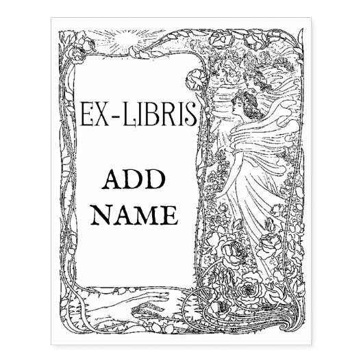 Aangepaste Ex-Libris Maple Wood Stamp Rubberstempel (Afrduk)