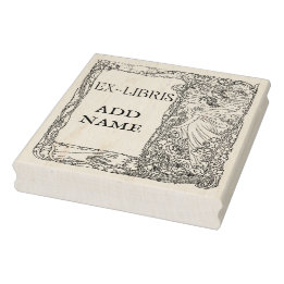 Aangepaste Ex-Libris Maple Wood Stamp Rubberstempel