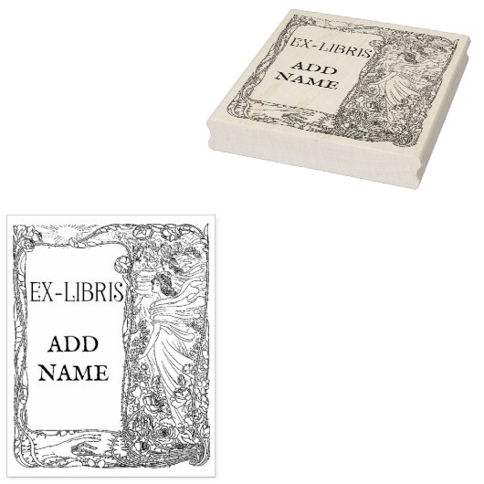 Aangepaste Ex-Libris Maple Wood Stamp Rubberstempel (Gestempeld)