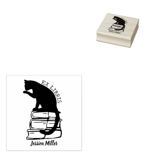 Aangepaste Ex Libris, Moderne Bibliotheek Schattig Rubberstempel (Gestempeld)