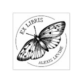 Aangepaste Ex Libris  Vlinder, Boek Rubberstempel (Afrduk)