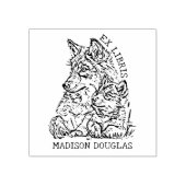 Aangepaste Ex Libris Wolf Boekplaat Rubberstempel (Afrduk)