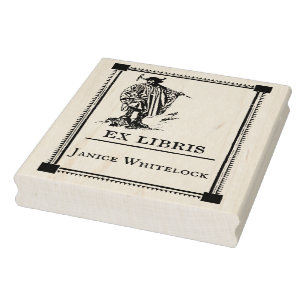 Aangepaste Ex Libris Wooden Stamp Rubberstempel
