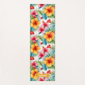 Aangepaste Exotische Waterverf Hawaiian Floral Yogamat (Voorkant)