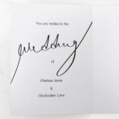 Aangepaste expeditie voor drivoudig huwelijk drieluik uitnodiging (Binnenzijde eerst)