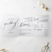 Aangepaste expeditie voor drivoudig huwelijk drieluik uitnodiging (Binnen)