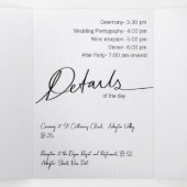 Aangepaste expeditie voor drivoudig huwelijk drieluik uitnodiging (Binnenkant midden)